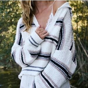 Free People Kennedy Stripe Pullover Sz Small